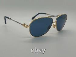 Authentic FRED FG40010U 30V Gold withBlue Tortoise Sunglasses 61-12-140mm