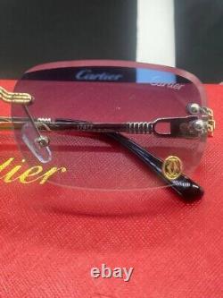 Authentic New Cartier Rimless Gold In Crystal Blue