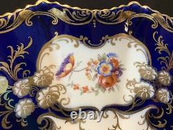 Aynsley Aristocrat Cobalt Blue Footed Compote Handled Bowl Gold Tazza 11 READ