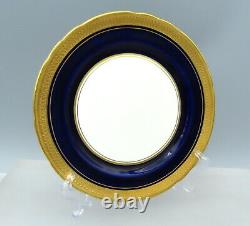 Aynsley Cobalt Blue Luncheon Plate Buckingham Gold Encrusted Scalloped 8216