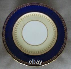 Aynsley Lot of 7 Cobalt Blue Heavy Gold Dinner Plates