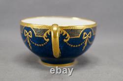 Aynsley Marbleized Cobalt & Raised Gold Ribbons & Garlands Tea Cup 1905-1921 A