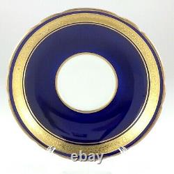 Aynsley Royal Cobalt Blue Gold Stencil Raised Decor Gilt Teacup L066