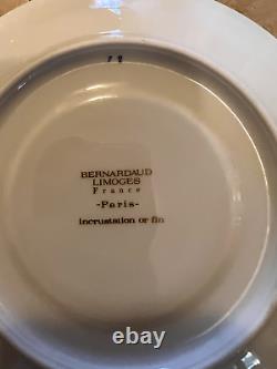 Bernardaud Limoges Paris Cobalt Blue Gold Encrusted Soup Bowls