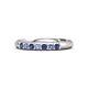 Blue Sapphire Gemstone Jewelry 10k White Gold Eternity Ring Size 7 For Women