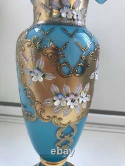 Bohemia Bohemian Blue Cobalt Gold Plated Porcelain Vase