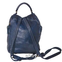 Bolsa Nova Momma Mia Backpack Italian Leather Bookbag Purse Bag