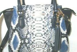 Brahmin Mini Priscilla Cobalt Blue Ballington Exotic Crossbody Satchel Bag $325