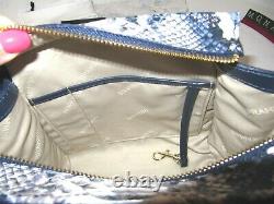 Brahmin Mini Priscilla Cobalt Blue Ballington Exotic Crossbody Satchel Bag $325