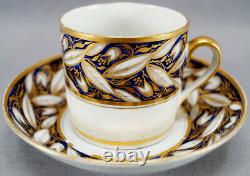 British New Hall Pattern 540 Cobalt & Gold Floral Coffee Can & Saucer Circa 1800