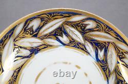 British New Hall Pattern 540 Cobalt & Gold Floral Coffee Can & Saucer Circa 1800
