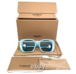 Burberry Sunglasses Helena B4371 4086/80 Clear Baby Blue Gold Frames Blue Lenses