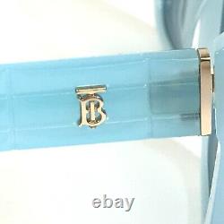 Burberry Sunglasses Helena B4371 4086/80 Clear Baby Blue Gold Frames Blue Lenses