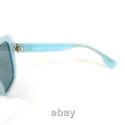 Burberry Sunglasses Helena B4371 4086/80 Clear Baby Blue Gold Frames Blue Lenses