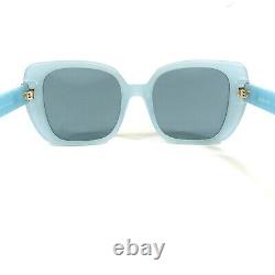 Burberry Sunglasses Helena B4371 4086/80 Clear Baby Blue Gold Frames Blue Lenses