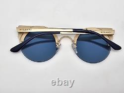 Bvlgari 6088 2020/6J Bella Blue Gold Frame Blue Mirror Lens Aviator Sunglasses