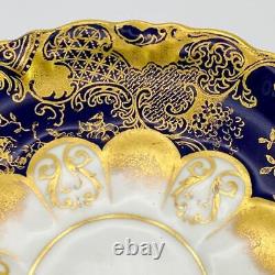 C1925 Antique Aynsley Cobalt Blue Embellished Gold Gilt Porcelain Cup & Saucer