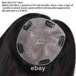 CLEARANCE Clip In 100% Remy Human Hair Topper Toupee Hairpiece Big Cover 5 clips