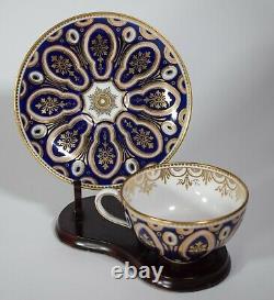 Cauldon Cup & Saucer Cobalt Blue Design with Gold Highlights. Made for Tiffany &