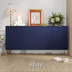 Clihome 4-Door Accent Storage Cabinet Freestanding Buffet Pantry Sideboard