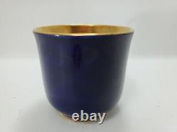 Coalport Demitasse Cup and Saucer Cobalt Blue Gold Gilt ca 1900 Antique 4oz