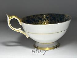Cobalt Blue and Gold Signed Aynsley J A Bailey Teacup and Saucer