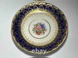Cobalt Blue and Gold Signed Aynsley J A Bailey Teacup and Saucer