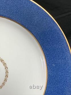Copeland Spode Cobalt Blue Band Gold Trim Dinner Plates Set 12 Pcs 10.5
