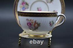 Copeland Spode English Flowers Cobalt Blue & Gold Tea Cup & Saucer Set
