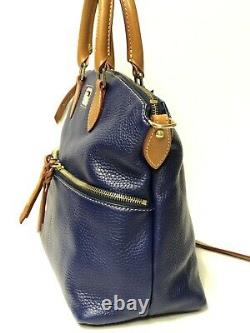 Dooney & Bourke Dillen Pebble Leather Double Pocket Satchel COBALT BLUE NWT $288