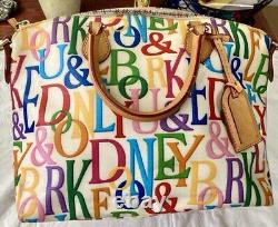 Dooney Bourke Rainbow Logo Monogram Retro GRAFICA Graffiti Leather Satchel Bag