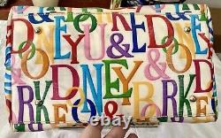 Dooney Bourke Rainbow Logo Monogram Retro GRAFICA Graffiti Leather Satchel Bag