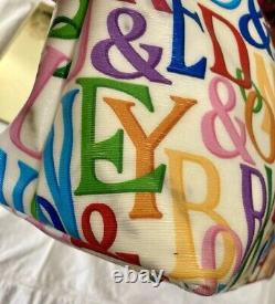 Dooney Bourke Rainbow Logo Monogram Retro GRAFICA Graffiti Leather Satchel Bag