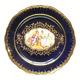 Dresden Ambrosius Lamm 10 Plate Hand Painted Courting Scene Cobalt Blue/gold