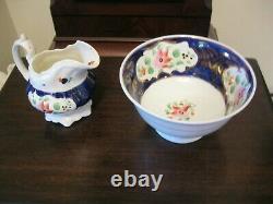 Early C19th Hand Painted cobalt bue gilded tea servce