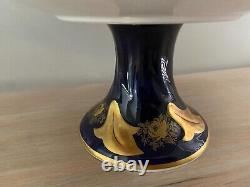 Echt Weimar Kobalt Blue/Gold Pedestal Serving Plate Roses 12