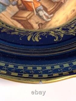 Elegant Circa. 1880 MEISSEN 8-1/2 Porcelain Plate Cobalt Blue & Gold Gilding