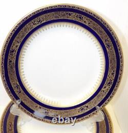 Eleven Keeling & Co Losol Ware Cobalt Blue & Gold Luncheon Plates