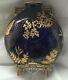 English Worcester Moon Flask Vase. Cobalt And Gold. Ferns And Leaves. 1876