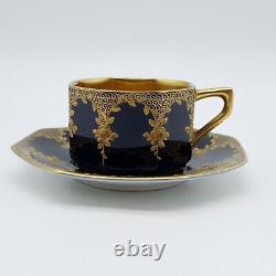 Espresso/Moccha Cup Rosenthal Cobalt Blue Gold Hand Painted