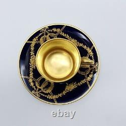 Espresso/Moccha Cup Rosenthal Cobalt Blue Gold Handpainted