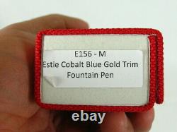 Esterbrook Estie Cobalt Blue Gold Trim Fountain Pen, Blue Resin, E156 M