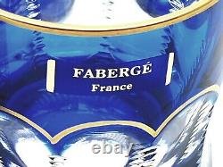 FABERGE Egg Russian Cobalt Blue Crystal OPERETTA 24K Gold Whiskey Glass Decanter
