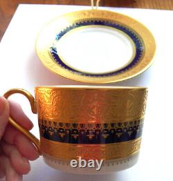 Faberge Imperial Heritage Cobalt Blue Cup and Saucer 24K Gold Trim No. 1