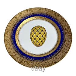 Faberge Imperial Heritage Cobalt Blue Gold 7 7/8 Salad Plate CORONATION