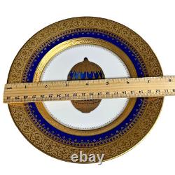 Faberge Imperial Heritage Cobalt Blue Gold Salad Plate ENAMELED GOLD EASTER EGG