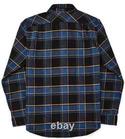 Filson Vintage Flannel Work Shirt 11010689 Black Cobalt Blue Royal Gold Thick CC