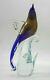 Formia Vetri Di Murano Bird Of Paradise Open Wing 12 Cobalt Gold Glass Figurine