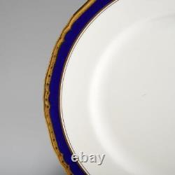 Four (4) Vntg. Royal Worcester Aston Cobalt Blue/Gold Dinner Plates, 10.75 (B)