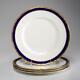 Four (4) Vntg. Royal Worcester Aston Cobalt Blue/gold Dinner Plates, 10.75 (d)